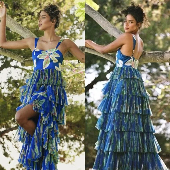 Hutch Mariah Sleeveless Tiered Dress in Coastal Bliss - Picture 6 of 10